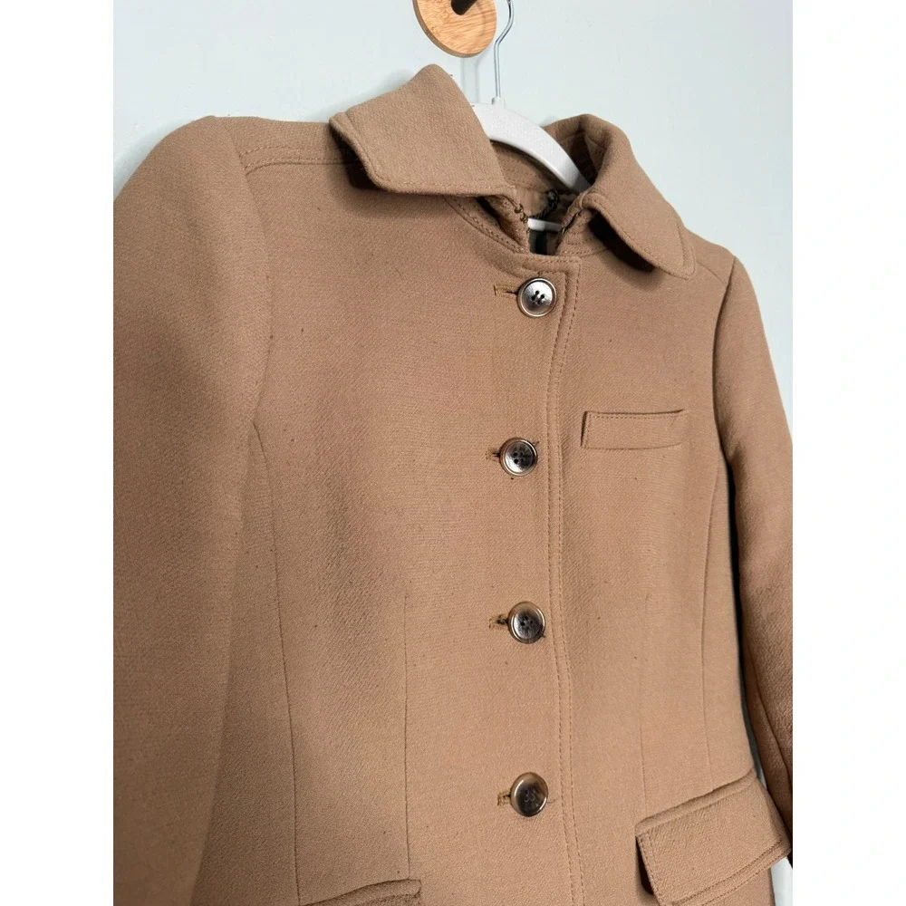 J.crew Double Cloth by Manifattura di Carmignano‎ wool long jacket tan